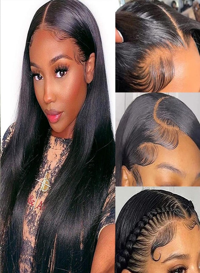 XSY 5x5 hd lace closure Straight frontal hd lace Brazilian Human Hair Ultra-thin Invisible HD Lace Closure Pre Plucked with Baby Hair Natural Black Color 12 Inch - Image 5